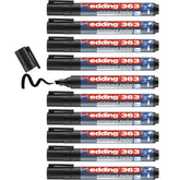 edding 363 whiteboard marker - black - 10 whiteboard pens - chisel tip 1-5 mm - whiteboard pen dry wipe - for whiteboards, flipcharts, pinboards, magnetic and memo boards - sketchnotes - refillable